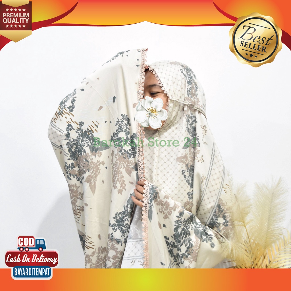 Mukena 2 In 1 Bahan Adem Silk Armani Satin Premium Motif Bunga Aesthetic Remaja Dewasa Silky Premium