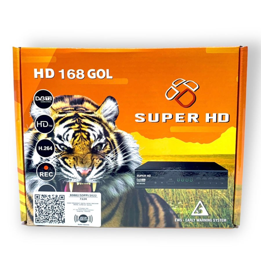 SET TOP BOX STB HARIMAU 168 GOL DVB-T2 PENERIMA SIARAN TV DIGITAL