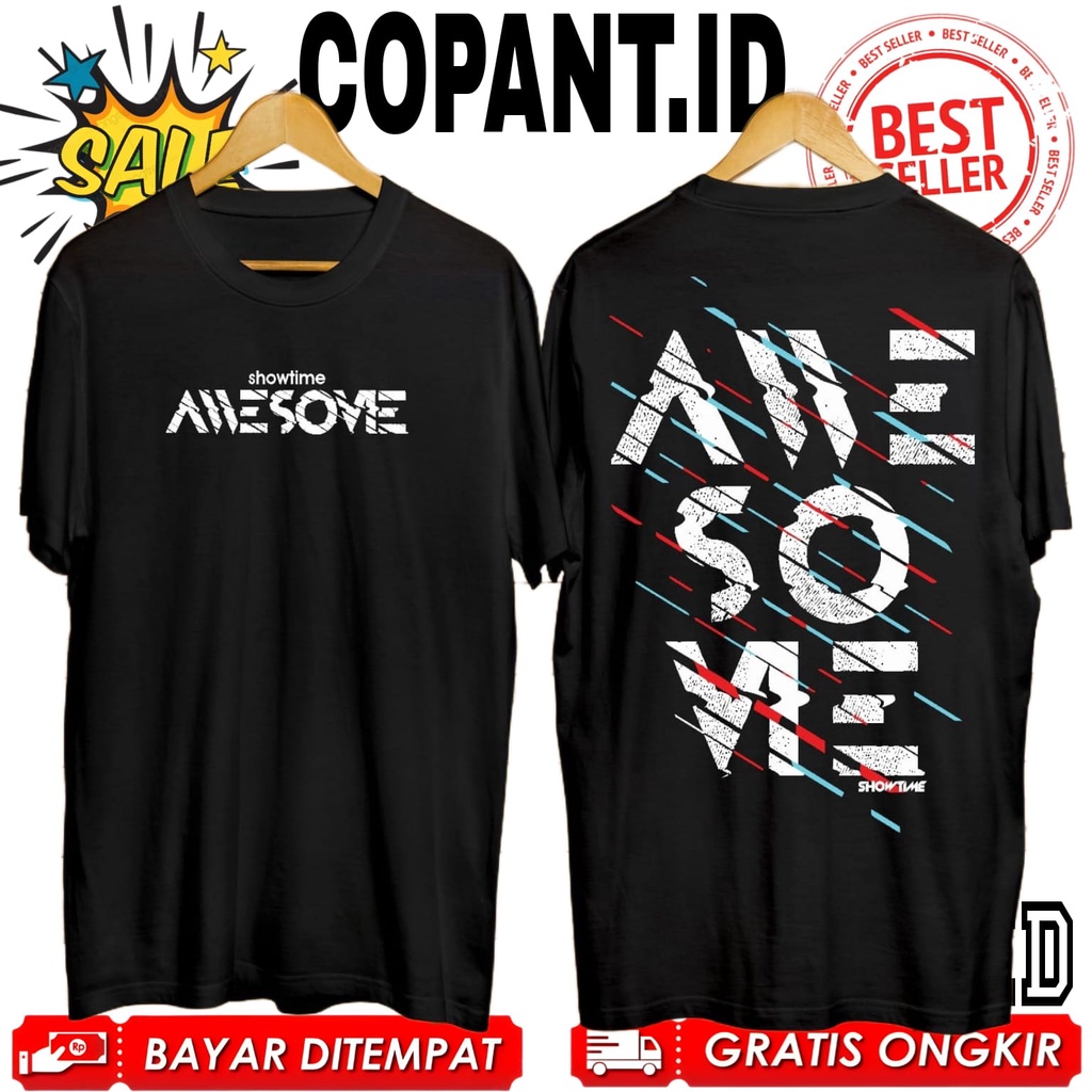 (COD) T-Shirt Kaos Awesome Hitam Kaos Gambar Simpel Kaos Bergambar Terbaru Dan Termurah Kaos Pria Da
