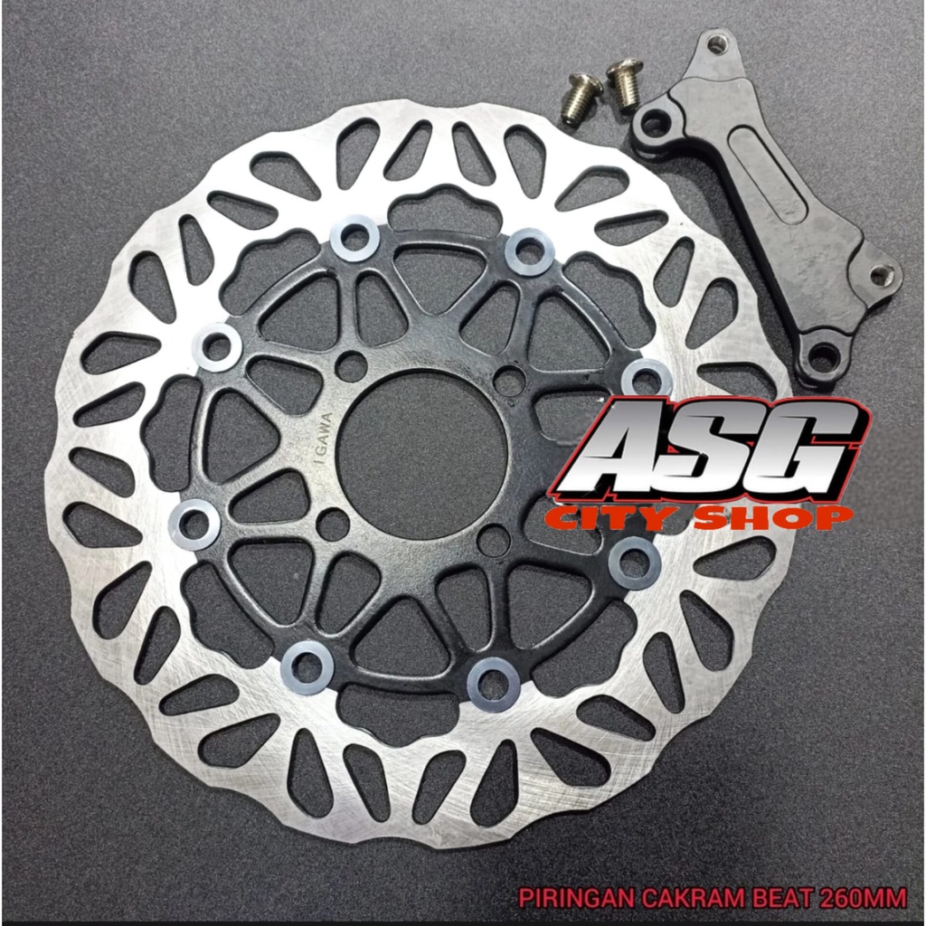 Piringan Disc Cakram Beat ESP Fi Scoopy Vario 110 Beat Karburator Beat Fi Vario 125 Vario Techno Vario 110 Led 260MM Plus Breket PNP