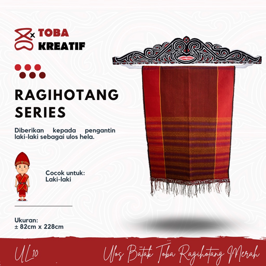 Kain Ulos Batak Toba Ragihotang Merah