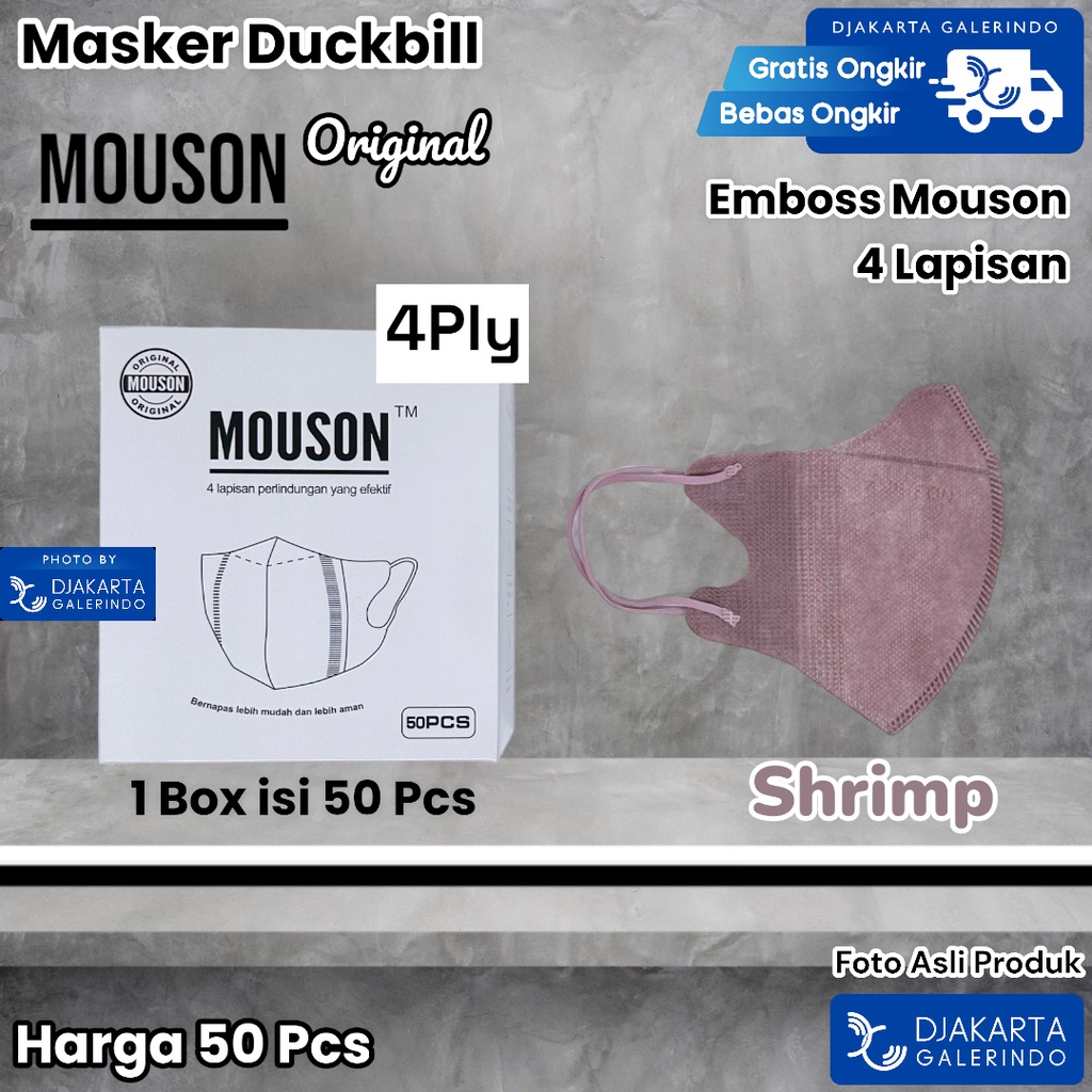 Masker Duckbill Mouson 4Ply Original isi 50 Pcs