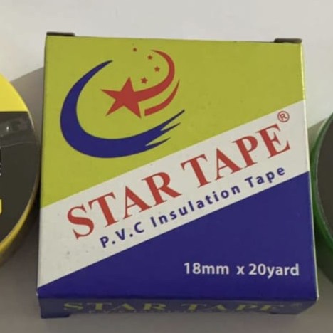 STAR TAPE PVC Insluation Isolasi Lakban Kabel Listrik 18mm X 20Yard  Isolasi Bakar / Electric Tape / Insulating Tape / Rubber Tape