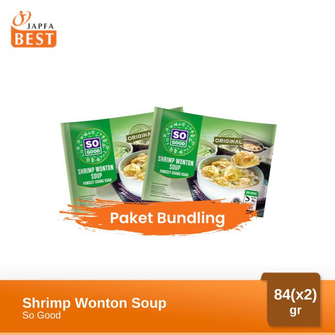

PROMO Bundling Pangsit Udang Kuah/Shrimp Wonton Soup So Good 84 gr (Isi 2)