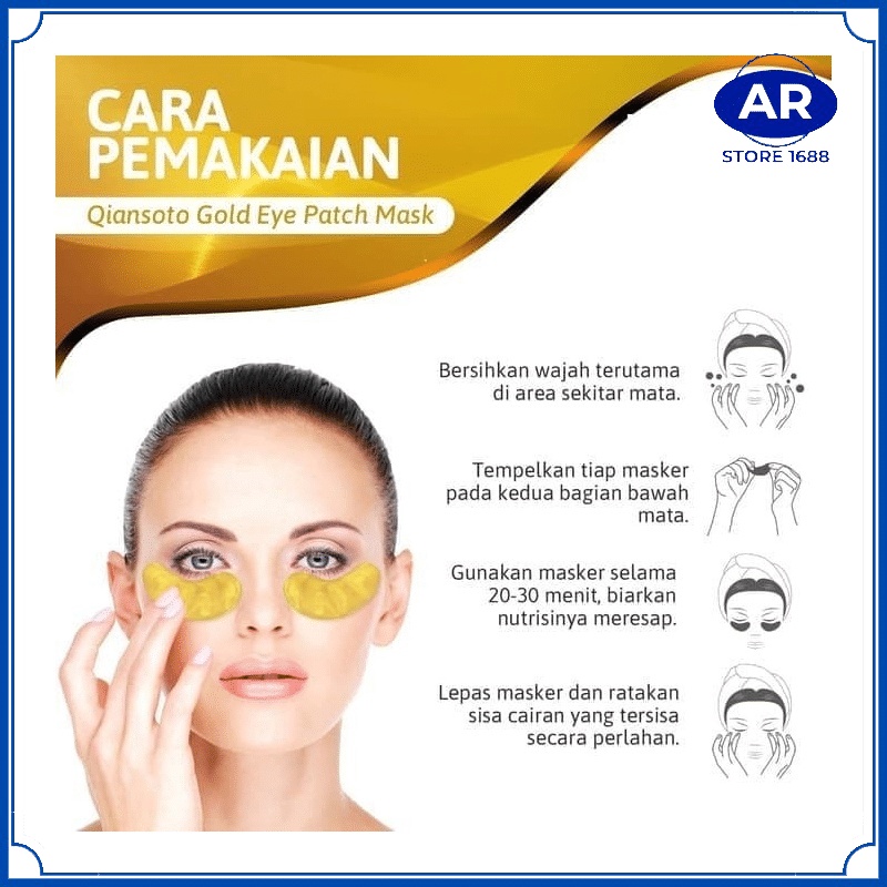 AR 1 PASANG Masker Mata COLLAGEN CRYSTAL GOLD EYE BAG MASK EYEMASK Kantong Black Panda Anti Aging Wrinkle Emas