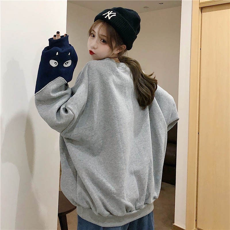 Sweater Wanita Oversize | Monster Smile Sweater Bigsize Oversize Wanita | Korean Style Sweetshirt