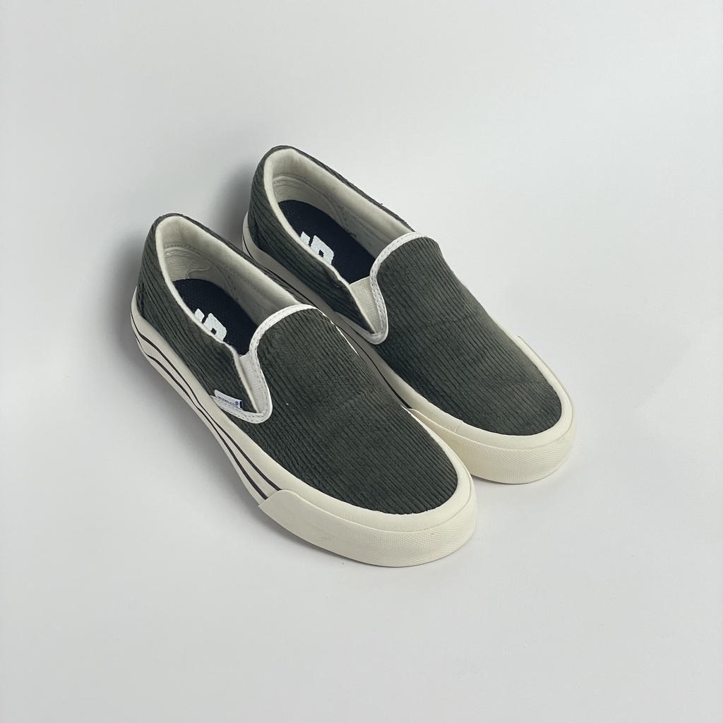 SIDSNEAKS - Sepatu Slip On Exelas Corduroy Olive Green