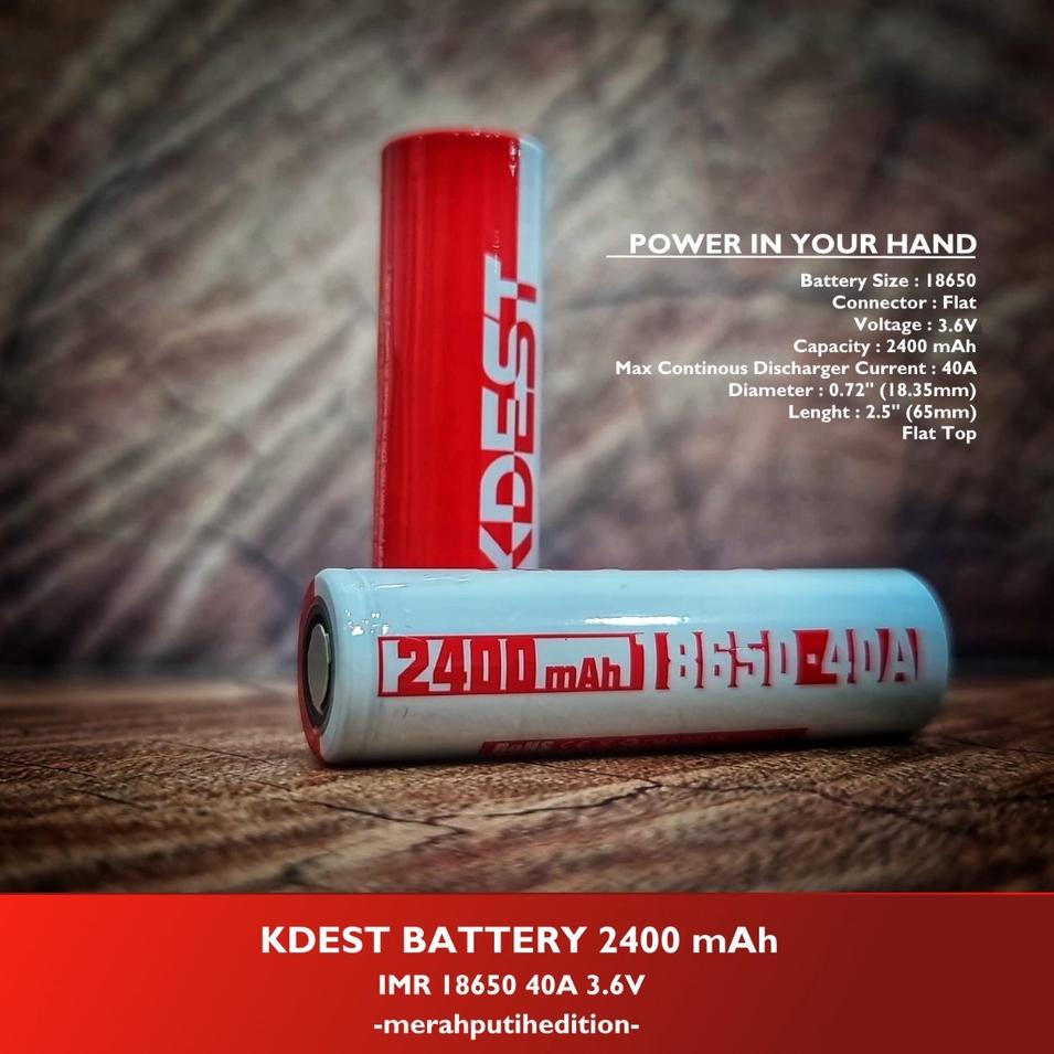STAR Baterai KDEST 2400mAh 18650 40A Authentic - 1PCS