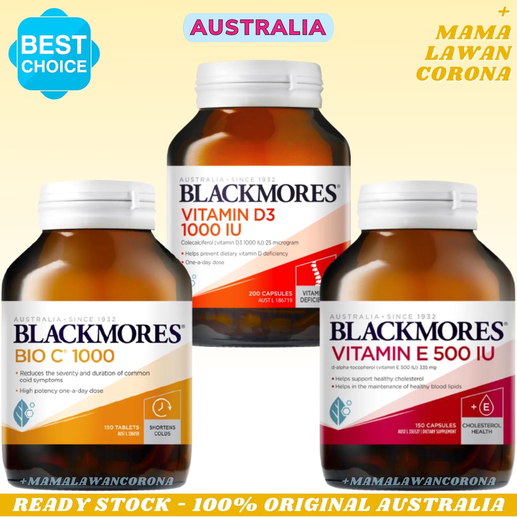 BLACKMORES Bio C 1000 mg 150 Tablets AUSTRALIA 1000mg Vit C1000 C1000mg / D3 1000iu 200 Capsules / Vitamin E 500iu iu 200