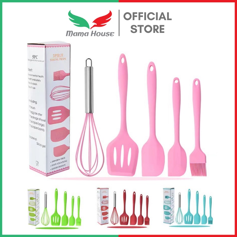 [MH] Set Alat Masak Silikon Baking Props 5 In 1 Food Grade Tahan Panas