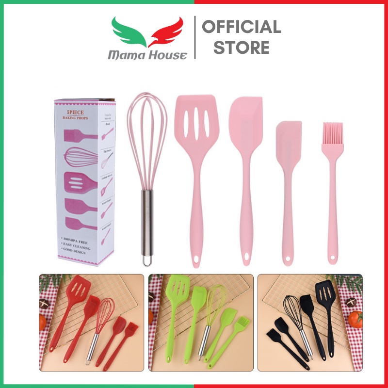 [MH] Set Alat Masak Silikon Baking Props 5 In 1 Food Grade Tahan Panas
