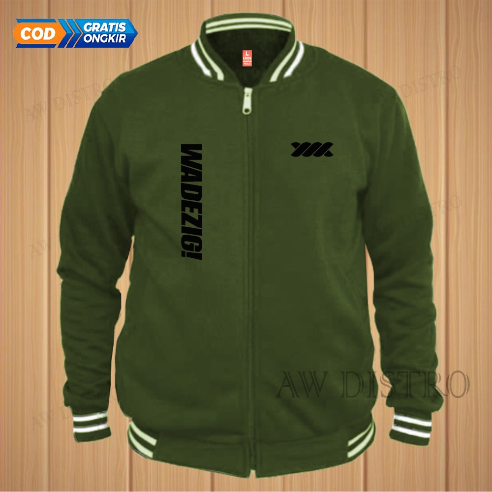 COD Jaket Baseball Varsity Distro Wdg Kirka Text Hitam Premium Quality