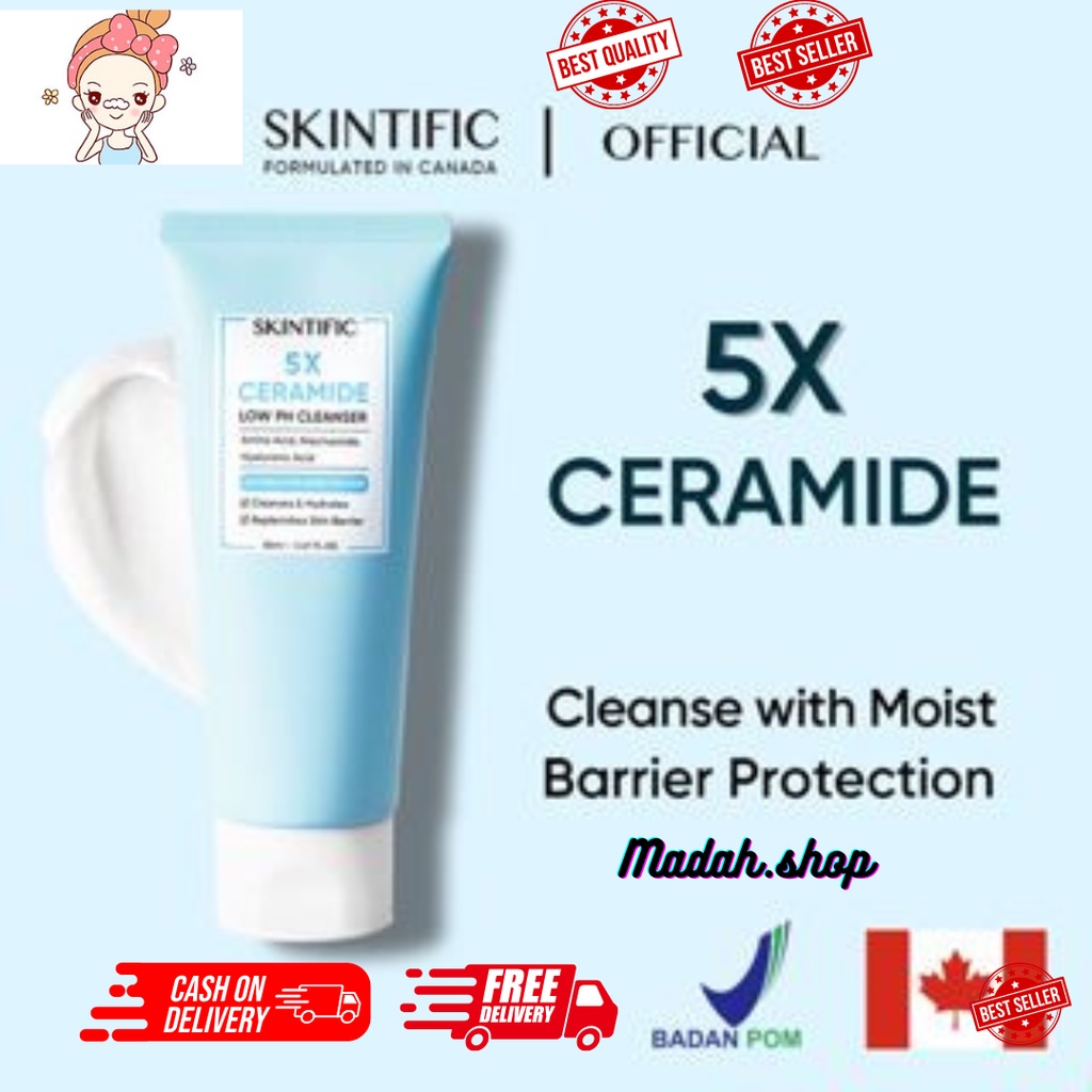 [BPOM] SKINTIFIC Face wash acne - 5X Ceramide Low PH Cleanser 15 & 80 ML Facial wash acne