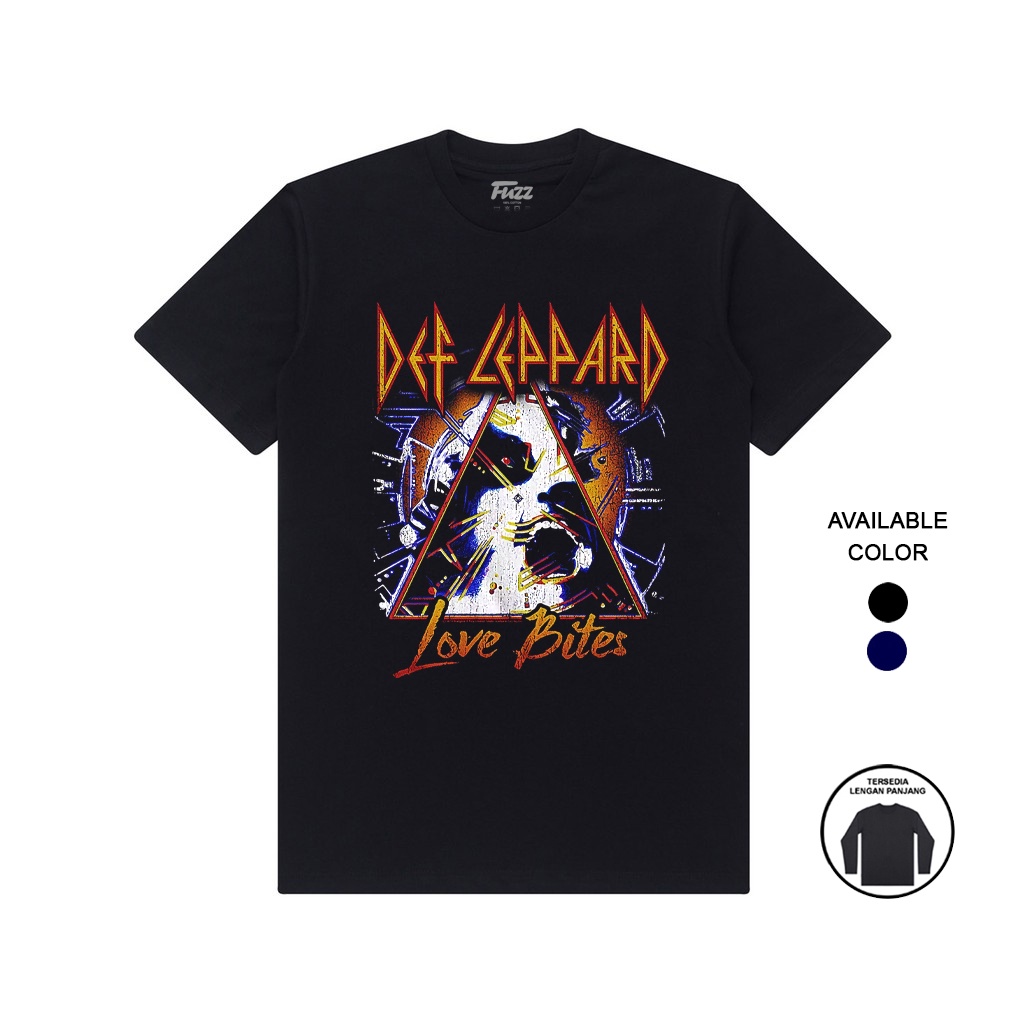 Kaos Band Def Leppard Baju Musik Distro T Shirt Rock Metal Deff Lepard Pria Dan Wanita Murah