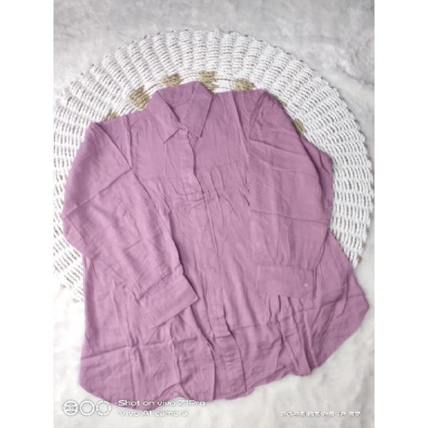 KEMEJA WANITA BLOUSE POLOS BAHAN TWIL RAYON PREMIUM BAHAN ADEM