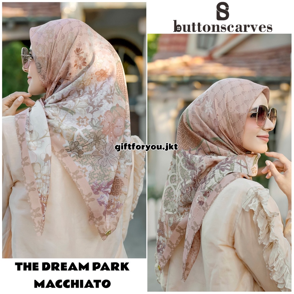 Hijab Buttonscarves Disney The Dream Park Milk Tea Viola Black Marshmallow Jade Clover Bow Cinnamon