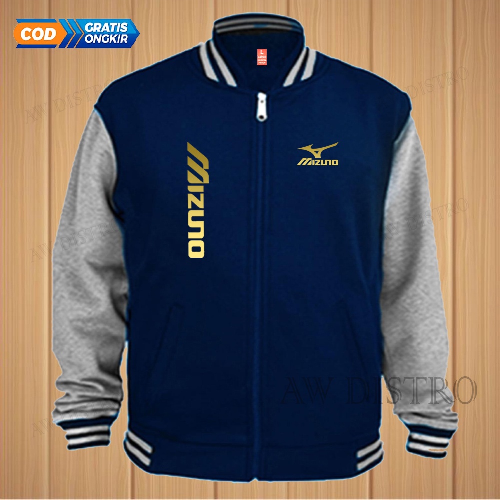 COD Jaket Baseball Varsity Distro Mizuno Kirka Text Gold Premium Quality