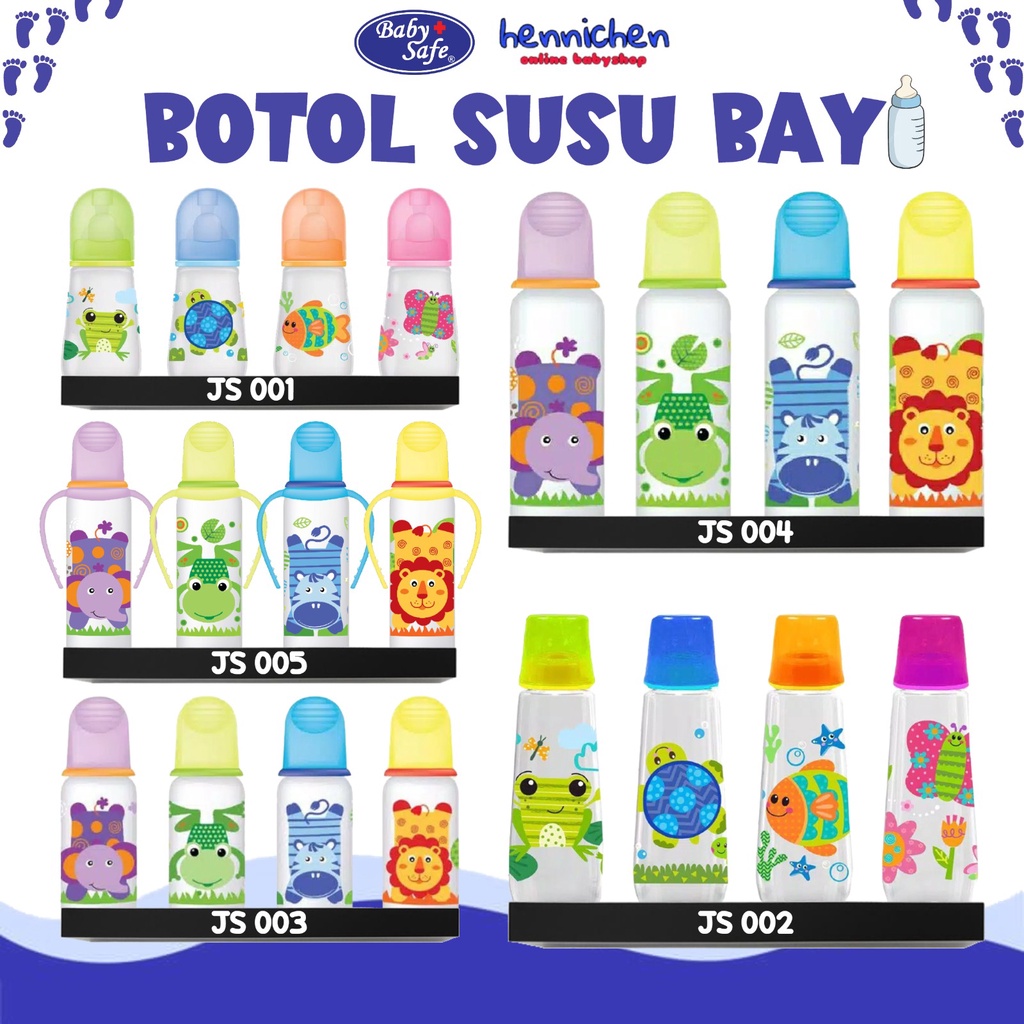 Baby Safe 125ML 250ML JS001 JS002 JS003 JS004 JS005 BOTOL SUSU BAYI TERLENGKAP