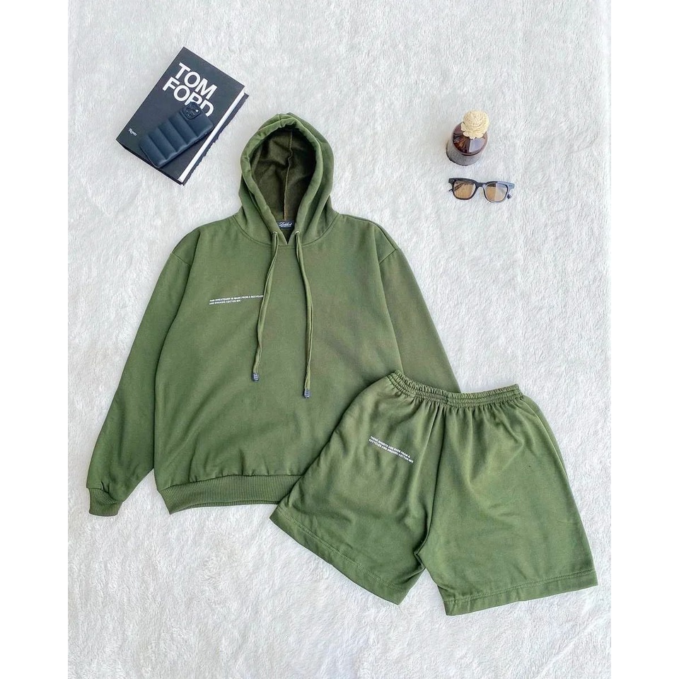 LOVINA HOODIE ONE SET SHORT PANTS + HOODIE KOREAN STYLE