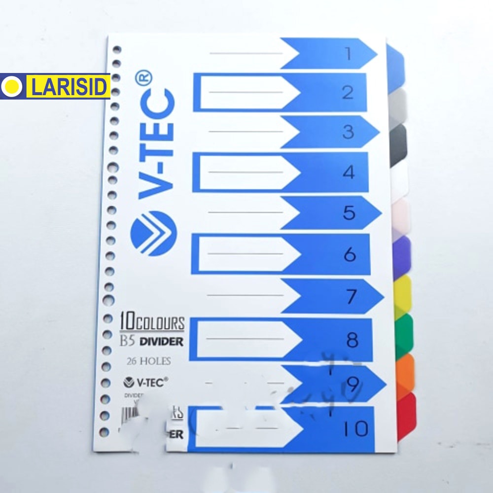 

Pembatas Binder Loose Leaf Cardboard Divider V-Tec A5 B5