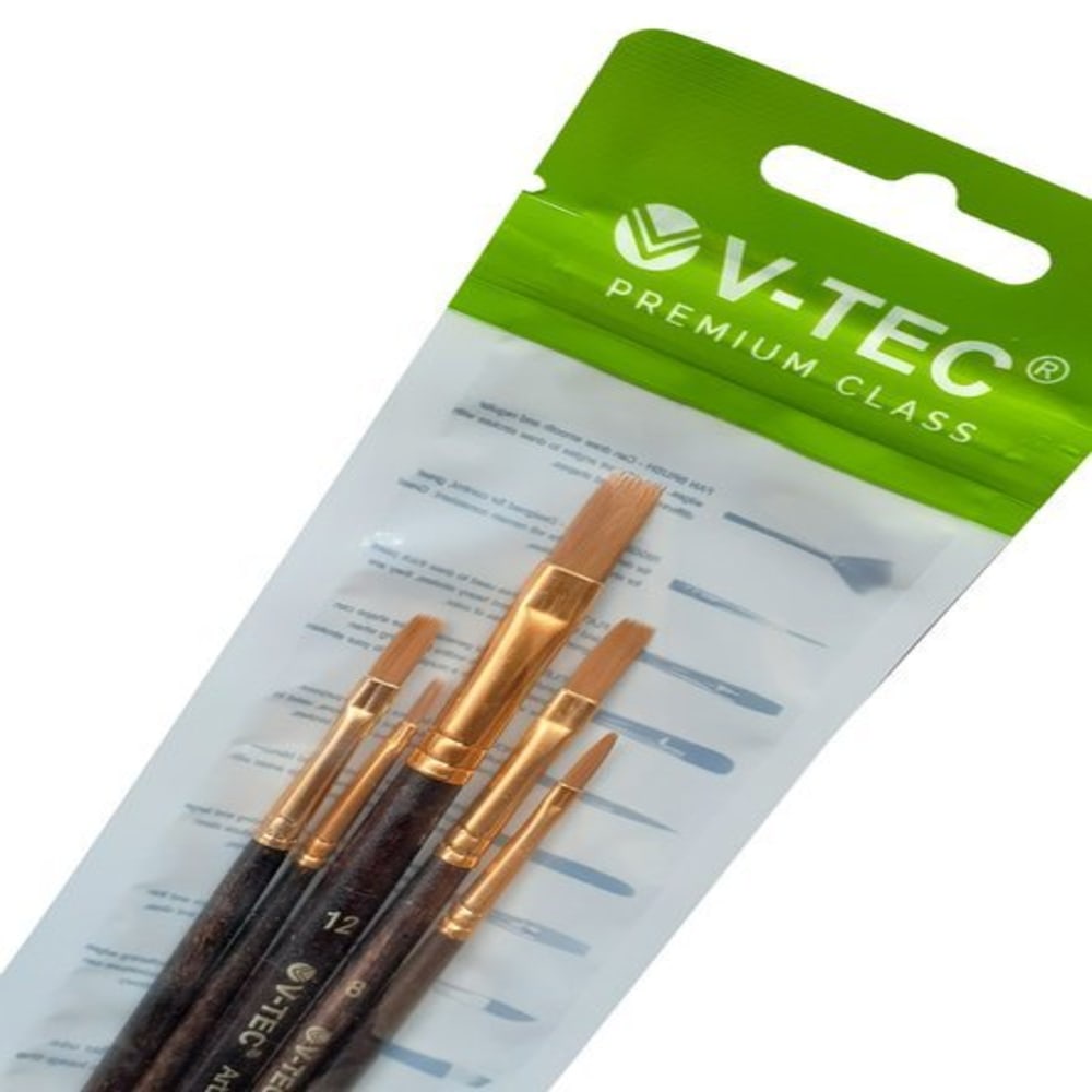 

V-Tec Artist Flat Brush Set Vt 8185 Isi 5 Kuas