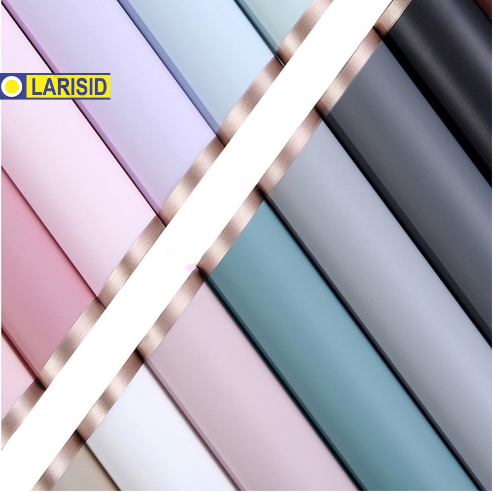 

[5 Lembar] Flower Wrapping Paper Varian List Gold Emas Kertas Buket Bunga Cellophane