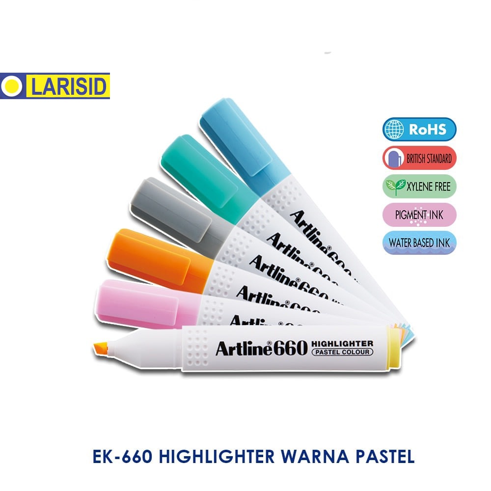 

Artline Spidol Highlighter Marker Ek 660 Warna Pastel