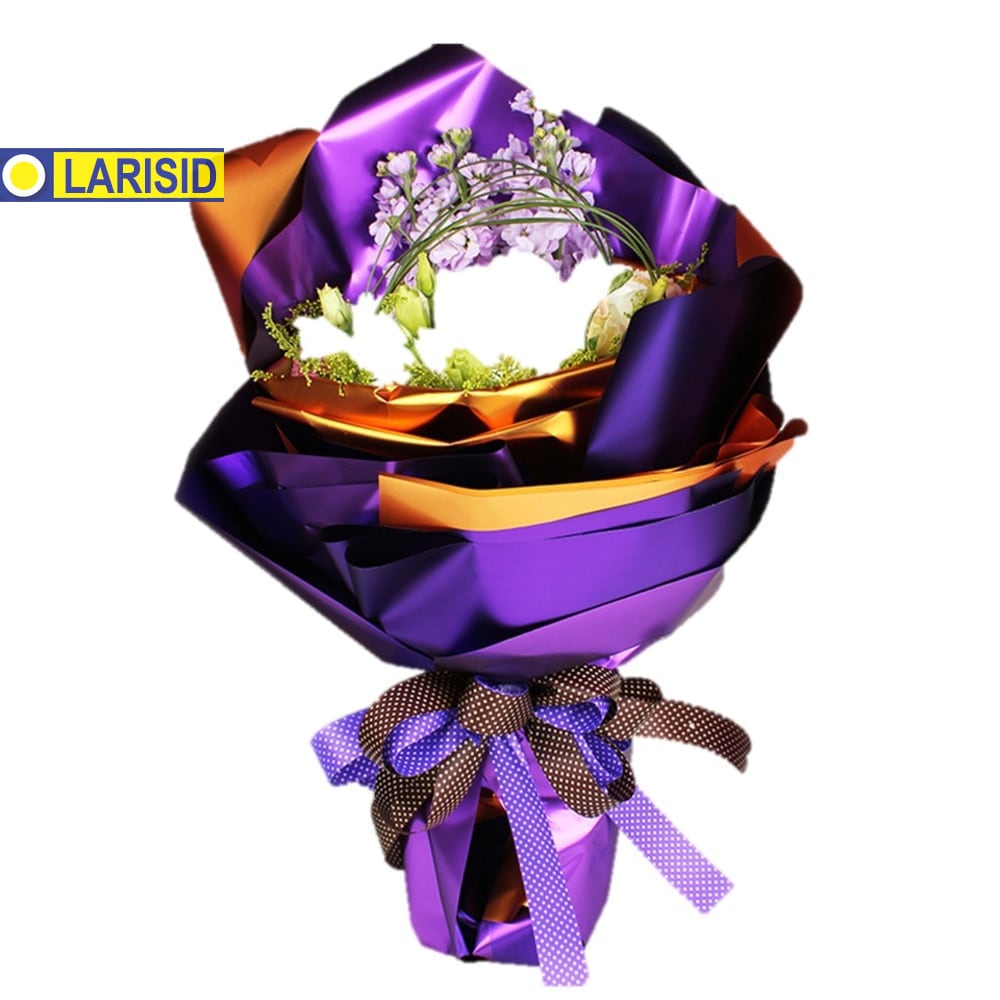 

[5 Lembar] Flower Wrapping Paper Metallic Glossy Premium Cellophane Kertas Bunga Korea Metalik