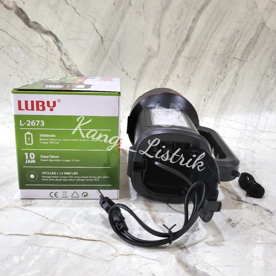 Senter LUBY L2673 / Senter Cas Luby L-2673 Led Rechargeable Handlight