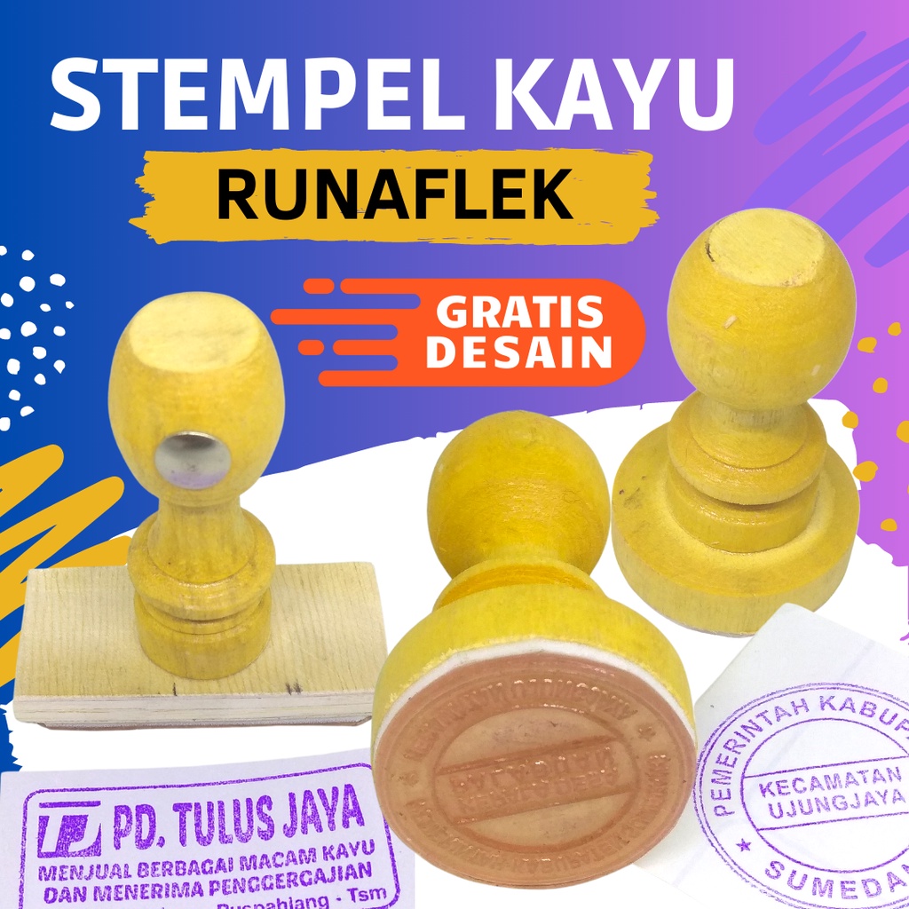 

Stempel Kayu Runaflek Tanpa Bak Tinta