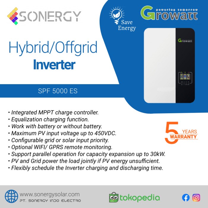 Hybrid / Offgrid Inverter Growatt SPF 5000 ES