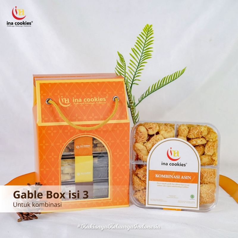 

HAMPERS GABLE BOX isi 3 KOMBINASI INA COOKIES