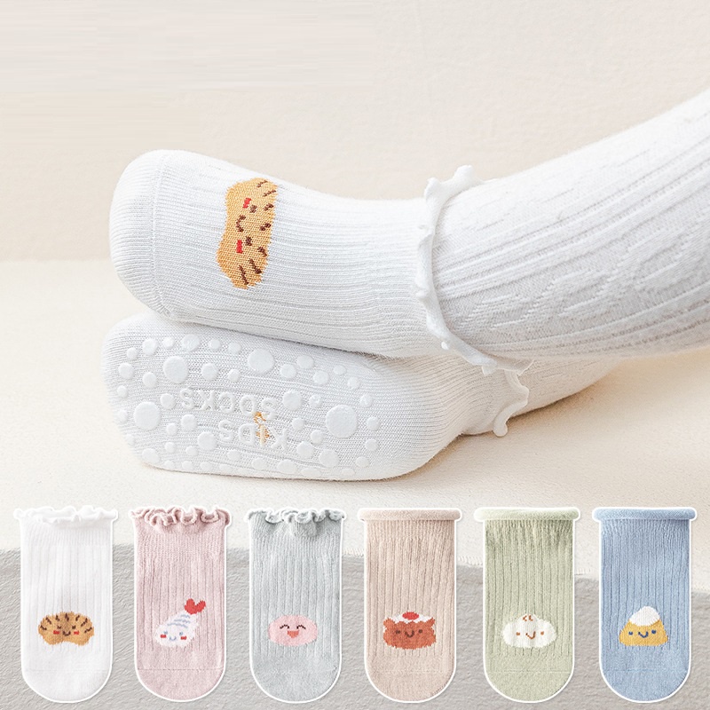 B38 NEW Kaos kaki nonslip bayi motif truffle / kaos kaki pendek bayi 0-5 th