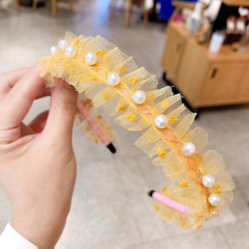 NEW bando anak dan dewasa motif ruffle dengan mutiara