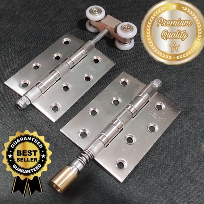 Roda Pintu Lipat Engsel Kupu Kupu Satu Set Stainless