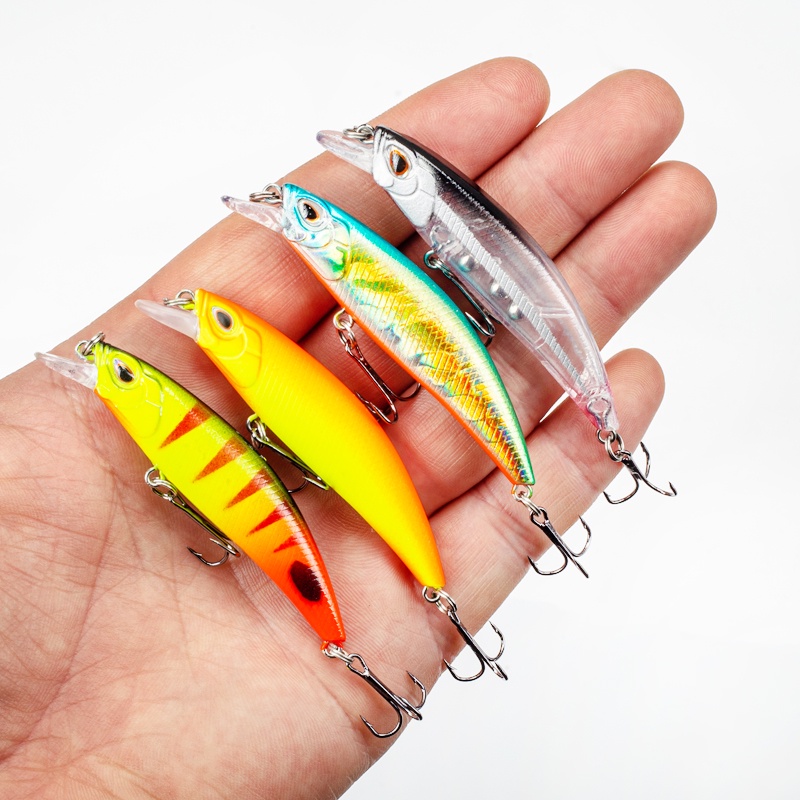 4 Pcs/Kotak 6.8 Cm/4g Memancing Lure3D Mata Lure Ikan Kecil Buatan Alat Pensil Umpan Pancing Memancing Umpan Plastik Tenggelam Umpan