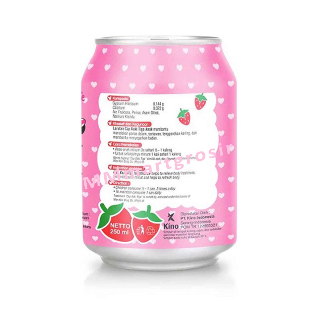 Minuman Larutan/ Cap Kaki Tiga Anak/ Rasa Strawberry/ 250ml