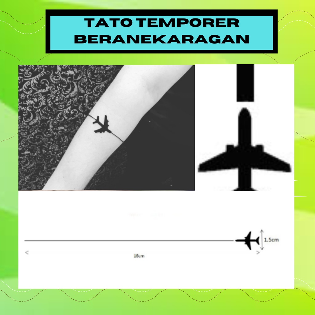 tato temporer gelang tatto temporary gelang pesawat kecil