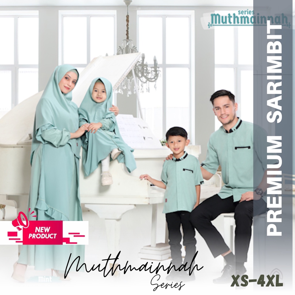 Arra Sarimbit Keluarga Baju Couple Keluarga Lebaran 2023 Premium Series Muthmainnah Hijau Mint By Ar