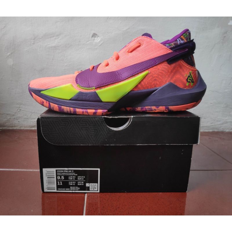 Sepatu Basket Nike Zoom Freak 2 Bright Mango Original