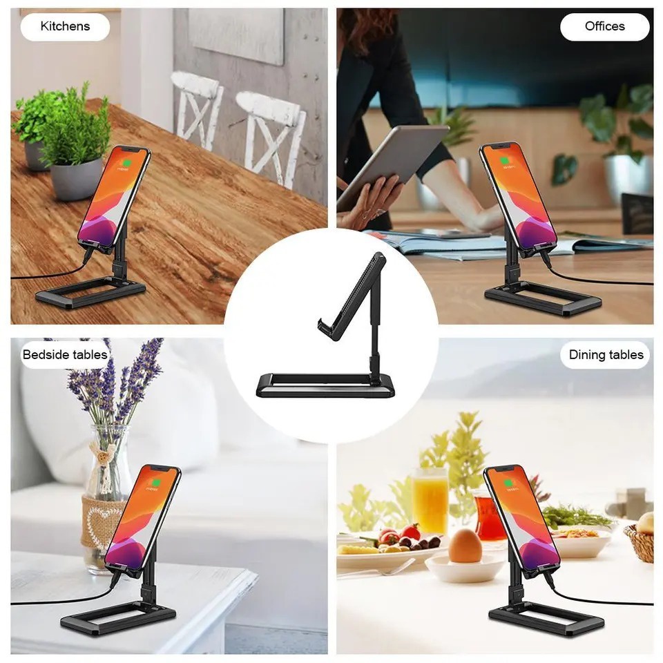 MMM Phone Holder Lipat Universal Support Stand Meja Standing Dudukan Sandaran Hp Bentuk Persegi Adjustable Holder Universal Murah Import