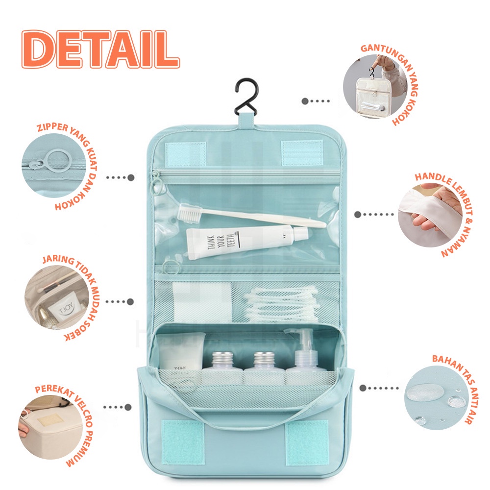 MMM Travel bag storage tas penyimpanan kosmetik perlengkapan mandi tas wanita serbaguna tas traveling original import bahan tebal Murah Import