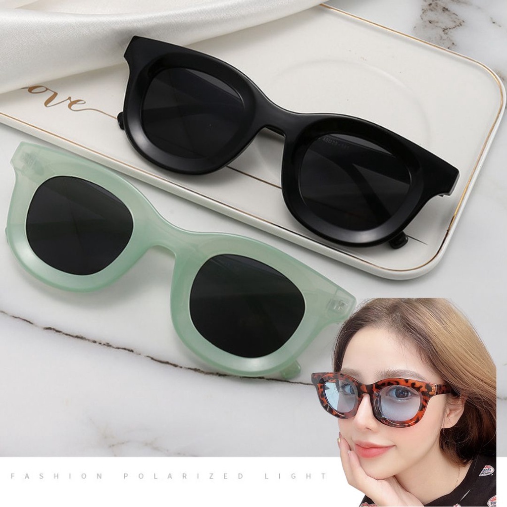 MMM Kacamata Hitam Wanita Pria Korea 6607 Kaca Mata Bingkai Tebal Bentuk Persegi Kece Fashion Korean Style Sunglassess Eyewear Design Retro Murah Import