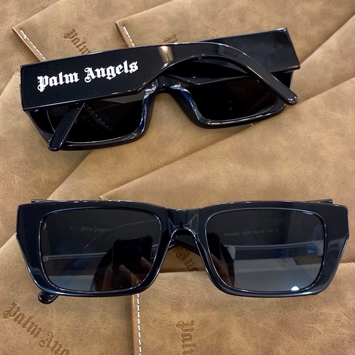MMM Kacamata Hitam Bingkai Persegi Panjang Lebar 6641 Pelindung UV Motif Palm Angels Gaya Retro Import Murah