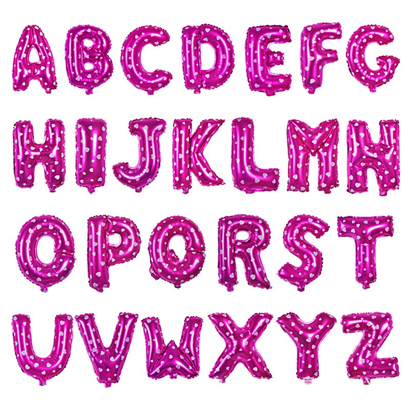 MMM Balon Foil Huruf Motif Love ±40cm Ballon Foil Abjad Alphabet Pink LOVE Balon Huruf Satuan ± 40 Cm Murah