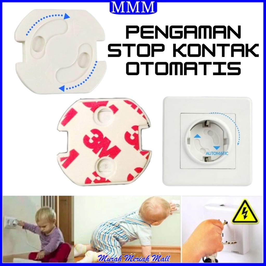 MMM Pengaman Stop Kontak Otomatis Electrick Socket Protection Automatic 1 Pcs Penutup Colokan Listrik Baby Safety Socket Cover Murah