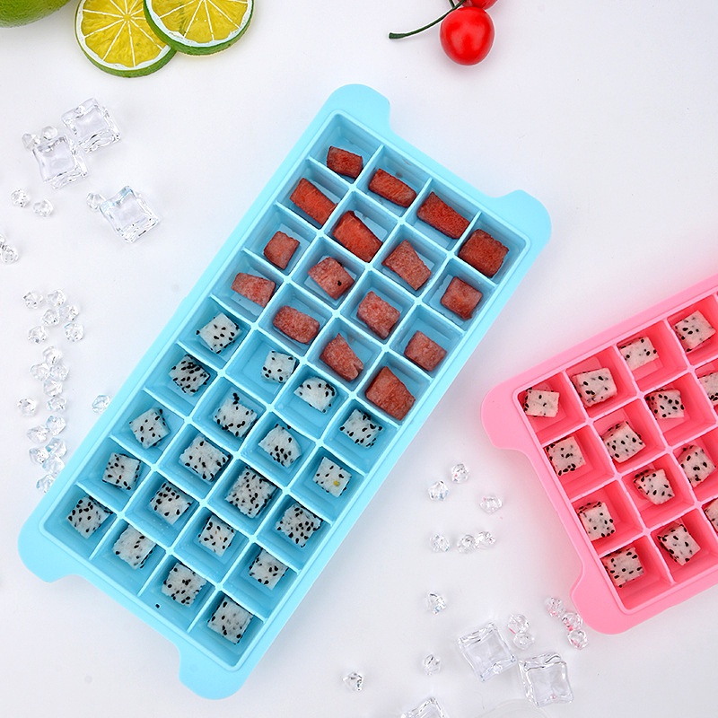 MMM Cetakan Es Batu Cokelat Jelly Silicone Ice Cube Tray Mold 24 36 160 SEKAT Dengan Penutup Food Grade Anti Pecah Alat Cetak