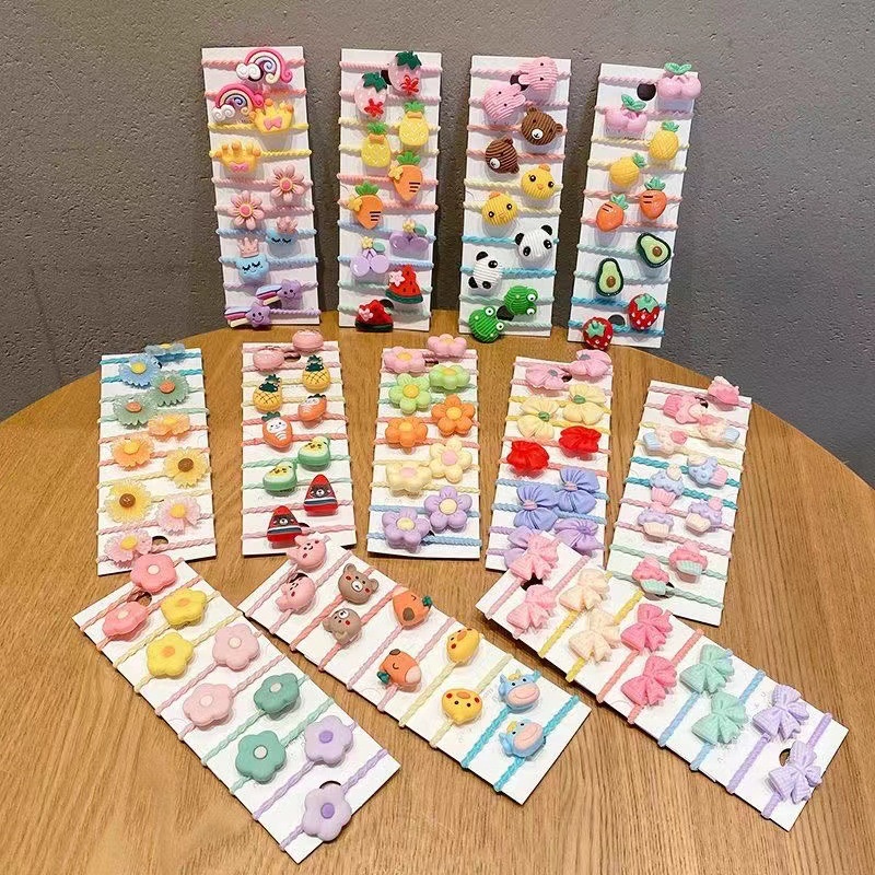 MMM Ikat Rambut Mini Anak Perempuan Lucu 10 in 1 Kunciran Kecil Rambut Fashion Karakter Bunga Pita Buah Gaya Korea Kids Aksesoris Rambut 10in1 Import Murah