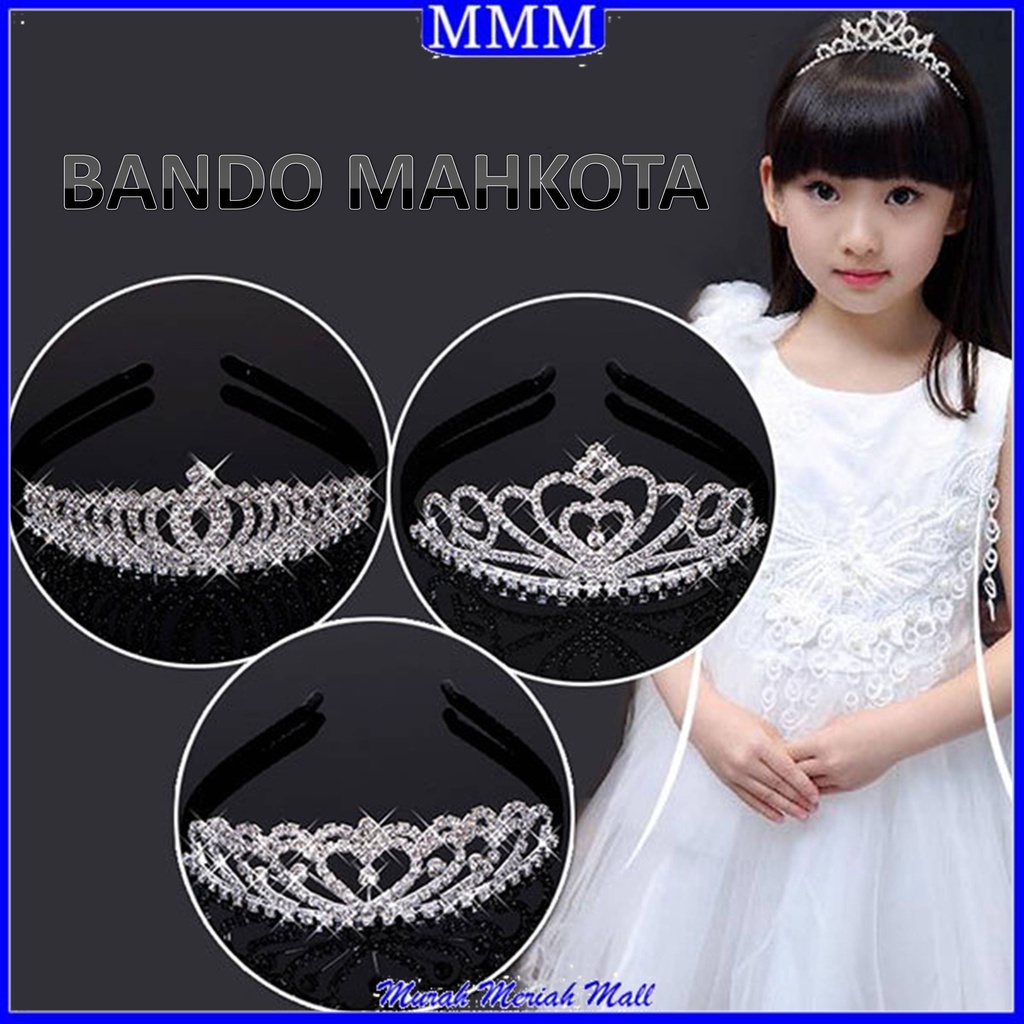 MMM Bando Mahkota Wanita Crown Berlian Women Jewelry Bando Anak Dewasa Mutiara Aksesoris Rambut Ala Princes Murah Import