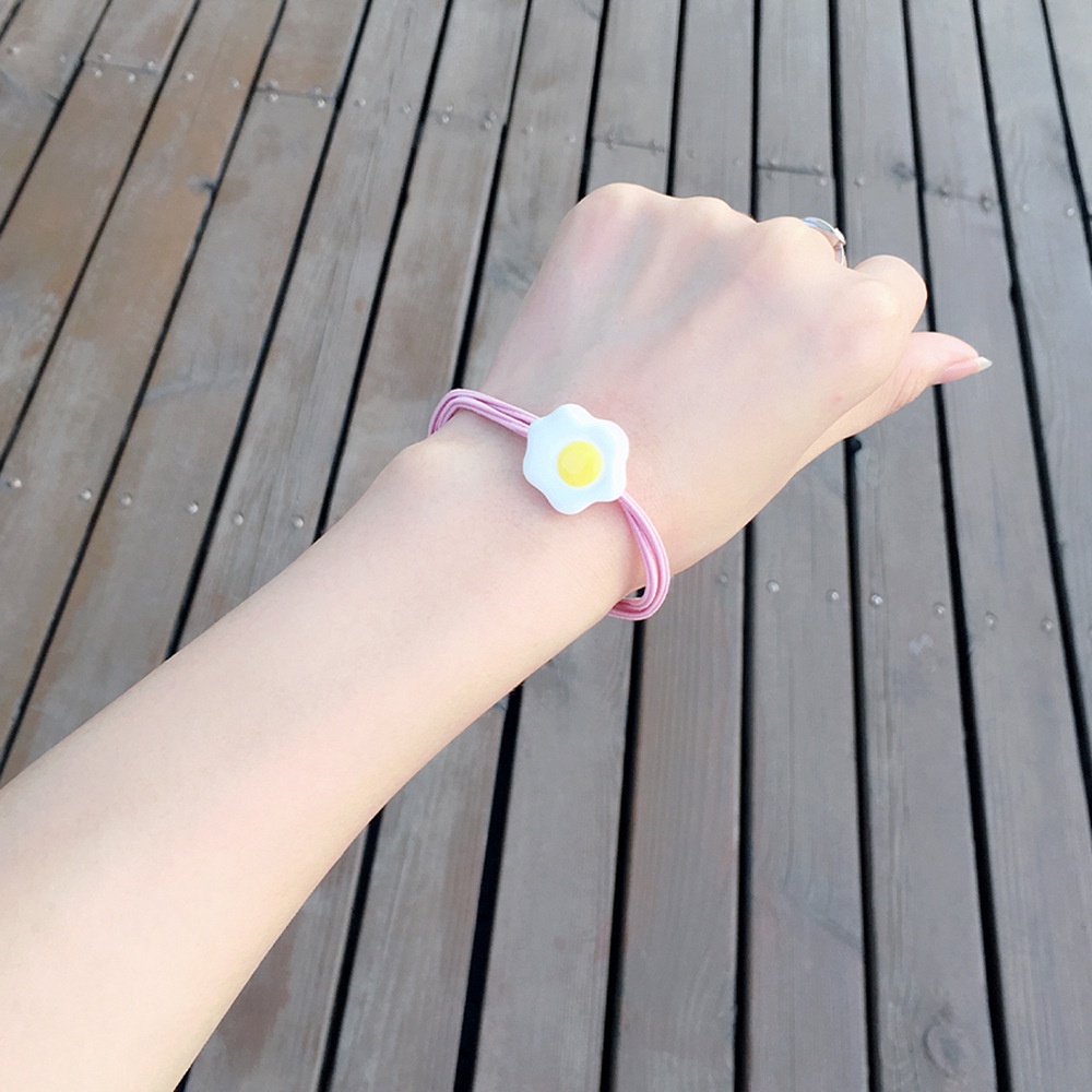 MMM Ikat Rambut Elastis Motif Telur 5IN1 Kunciran Rambut Fashion Korea Karet Rambut 5 IN 1 Aksesoris Wanita Gelang Karet Anak Perempuan Murah Import